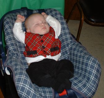 Tre relaxing while waiting for Santa Claus